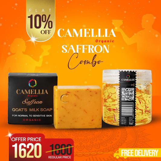 Camellia Exclusive Glowup Combo – Saffron Soap 100gm and Saffron Ge 130gm